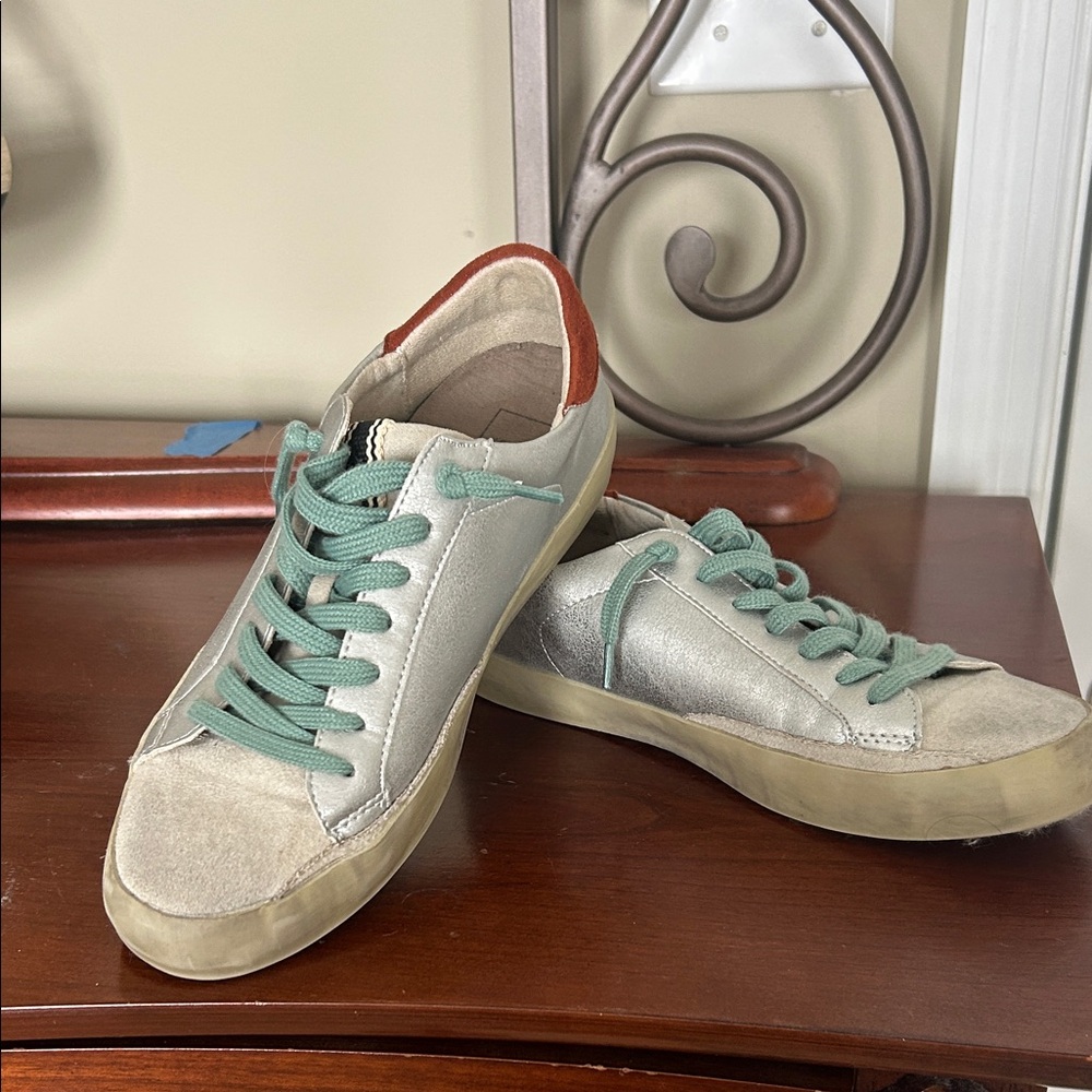 ShuShop White and Brown Sneakers